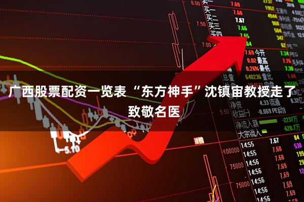 广西股票配资一览表 “东方神手”沈镇宙教授走了 致敬名医