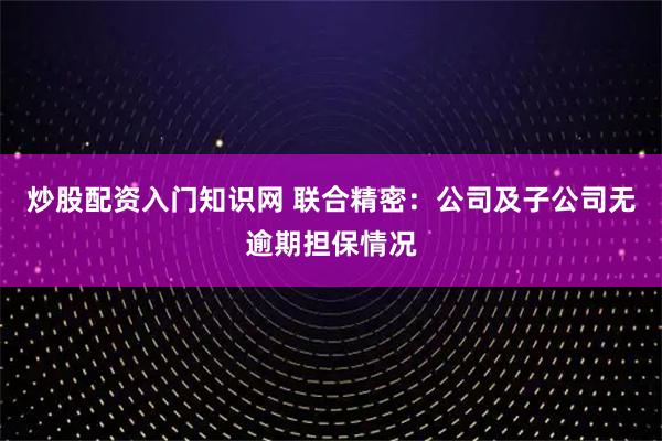 炒股配资入门知识网 联合精密：公司及子公司无逾期担保情况